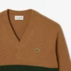 Pull à col en V en laine rayé pour homme Pull à col en V en laine rayé pour homme