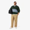 Pull à col en V en laine rayé pour homme