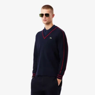 Pull à col en V rayé pour homme, édition Archive