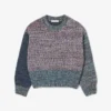 Pull à col montant en laine mélangée et maille torsadée pour femme Pull à col montant en laine mélangée et maille torsadée pour femme