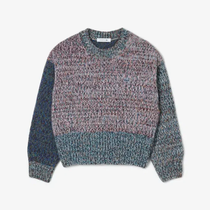 Pull à col montant en laine mélangée et maille torsadée pour femme Pull à col montant en laine mélangée et maille torsadée pour femme