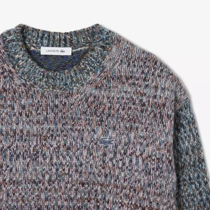 Pull à col montant en laine mélangée et maille torsadée pour femme Pull à col montant en laine mélangée et maille torsadée pour femme