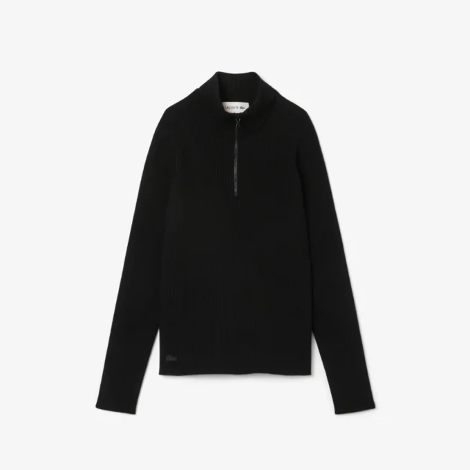 Pull à col montant en maille côtelée 3D pour femme Pull à col montant en maille côtelée 3D pour femme