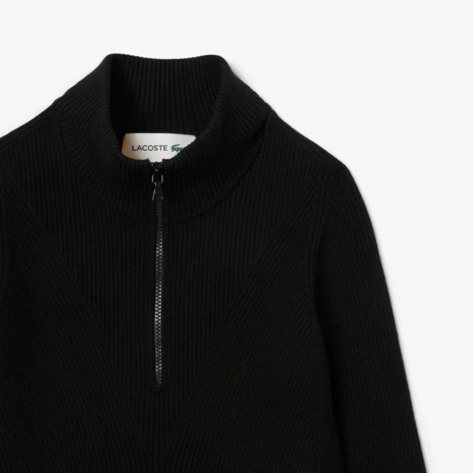 Pull à col montant en maille côtelée 3D pour femme Pull à col montant en maille côtelée 3D pour femme