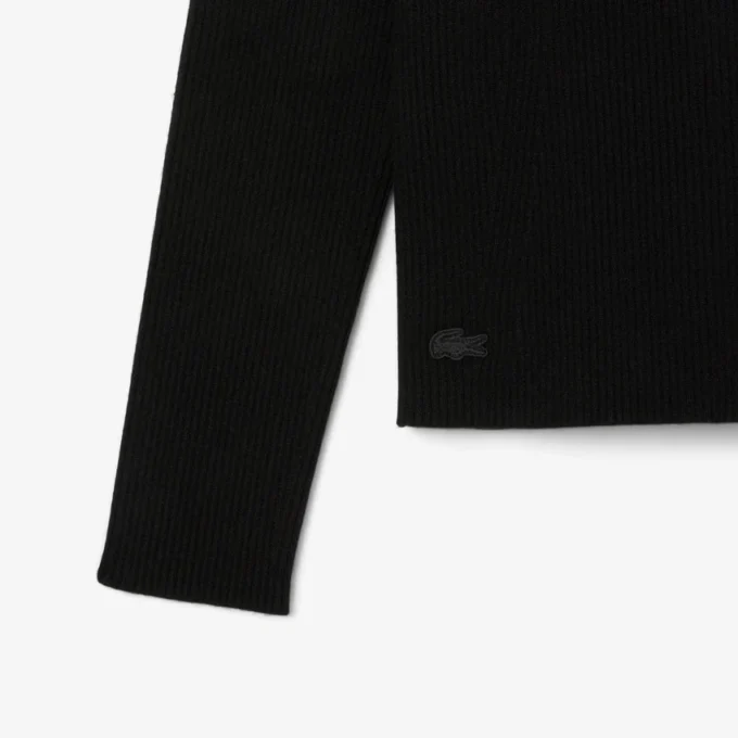 Pull à col montant en maille côtelée 3D pour femme Pull à col montant en maille côtelée 3D pour femme