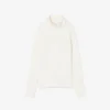 Pull à col montant en maille côtelée 3D pour femme Pull à col montant en maille côtelée 3D pour femme