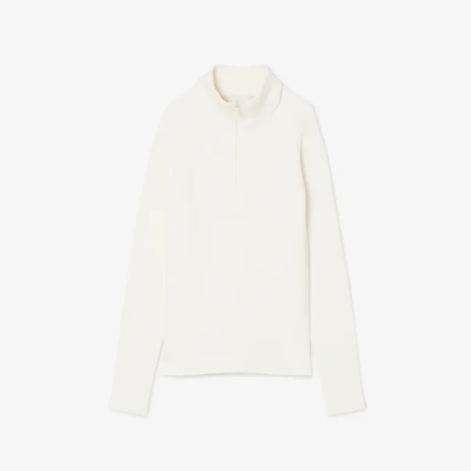 Pull à col montant en maille côtelée 3D pour femme Pull à col montant en maille côtelée 3D pour femme