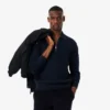 Pull à col polo demi-zip pour homme en mélange de coton et de laine Pull à col polo demi-zip pour homme en mélange de coton et de laine