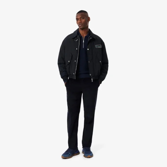 Pull à col polo demi-zip pour homme en mélange de coton et de laine Pull à col polo demi-zip pour homme en mélange de coton et de laine