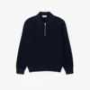 Pull à col polo demi-zip pour homme en mélange de coton et de laine Pull à col polo demi-zip pour homme en mélange de coton et de laine