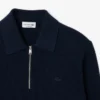 Pull à col polo demi-zip pour homme en mélange de coton et de laine Pull à col polo demi-zip pour homme en mélange de coton et de laine