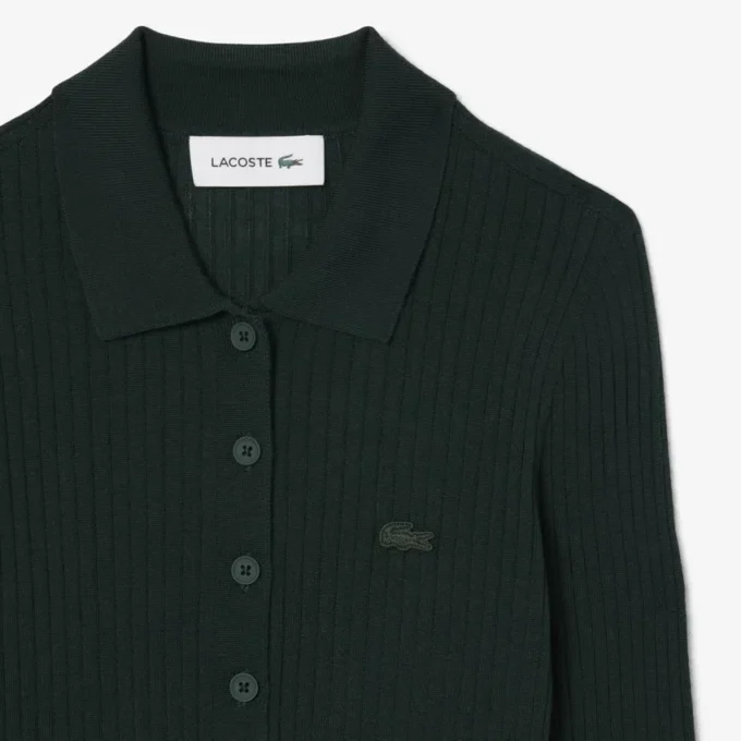 Pull à col polo en jersey de laine pour femme Pull à col polo en jersey de laine pour femme