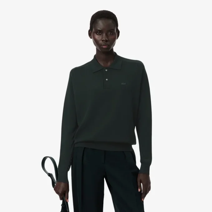 Pull à col polo en laine mélangée Runway