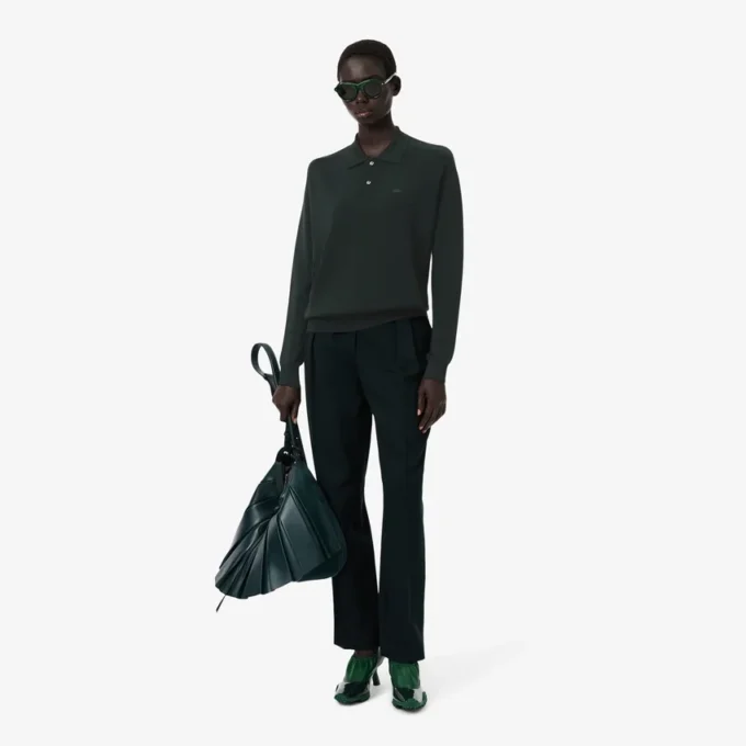 Pull à col polo en laine mélangée Runway