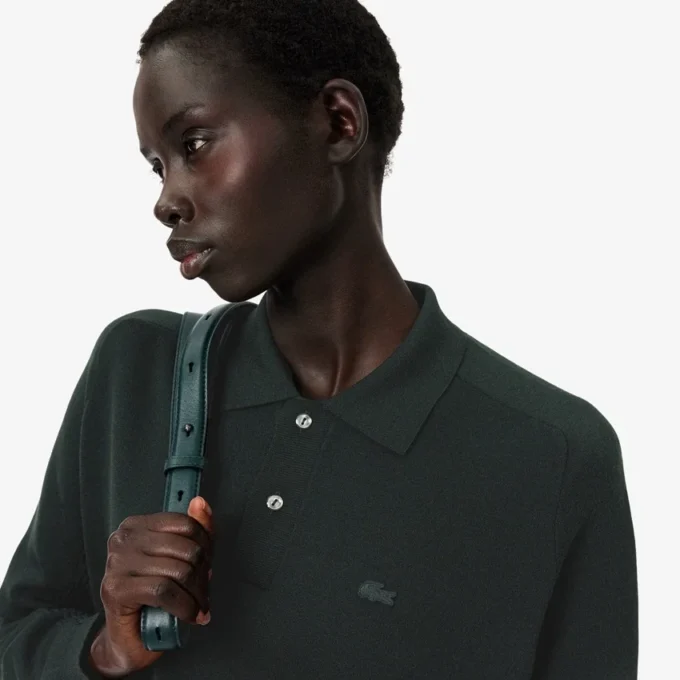 Pull à col polo en laine mélangée Runway