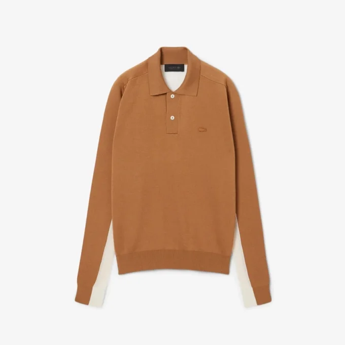 Pull à col polo en laine mélangée Runway