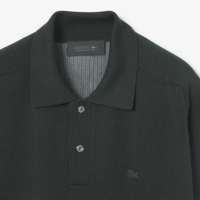 Pull à col polo en laine mélangée Runway