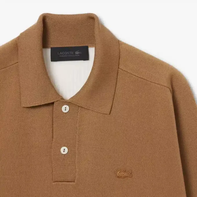 Pull à col polo en laine mélangée Runway