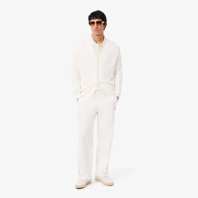 Pull à col polo en maille côtelée fluide pour homme Pull à col polo en maille côtelée fluide pour homme