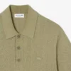 Pull à col polo en maille côtelée fluide pour homme Pull à col polo en maille côtelée fluide pour homme