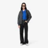 Pull à col polo en maille côtelée pour femme Pull à col polo en maille côtelée pour femme