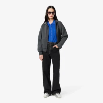 Pull à col polo en maille côtelée pour femme