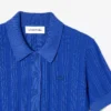 Pull à col polo en maille côtelée pour femme Pull à col polo en maille côtelée pour femme