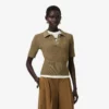 Pull à col polo en maille torsadée Runway