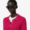 Pull à col polo en maille torsadée Runway Pull à col polo en maille torsadée Runway