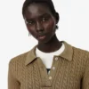 Pull à col polo en maille torsadée Runway