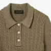 Pull à col polo en maille torsadée Runway
