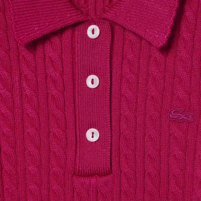 Pull à col polo en maille torsadée Runway Pull à col polo en maille torsadée Runway