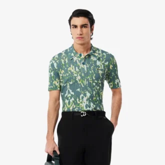 Pull à col polo et imprimé graphique à manches courtes pour homme