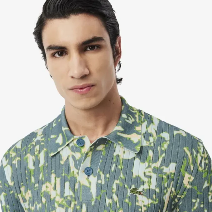 Pull à col polo et imprimé graphique à manches courtes pour homme Pull à col polo et imprimé graphique à manches courtes pour homme