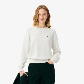 Pull à col rond en coton coupe décontractée pour femme