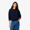 Pull à col rond en coton coupe décontractée pour femme Pull à col rond en coton coupe décontractée pour femme