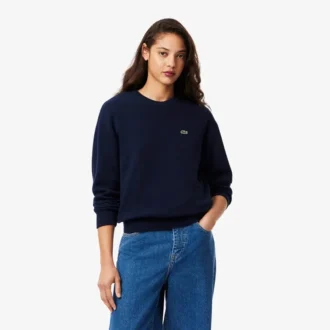 Pull à col rond en coton coupe décontractée pour femme