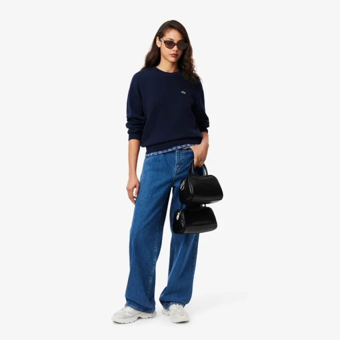 Pull à col rond en coton coupe décontractée pour femme Pull à col rond en coton coupe décontractée pour femme