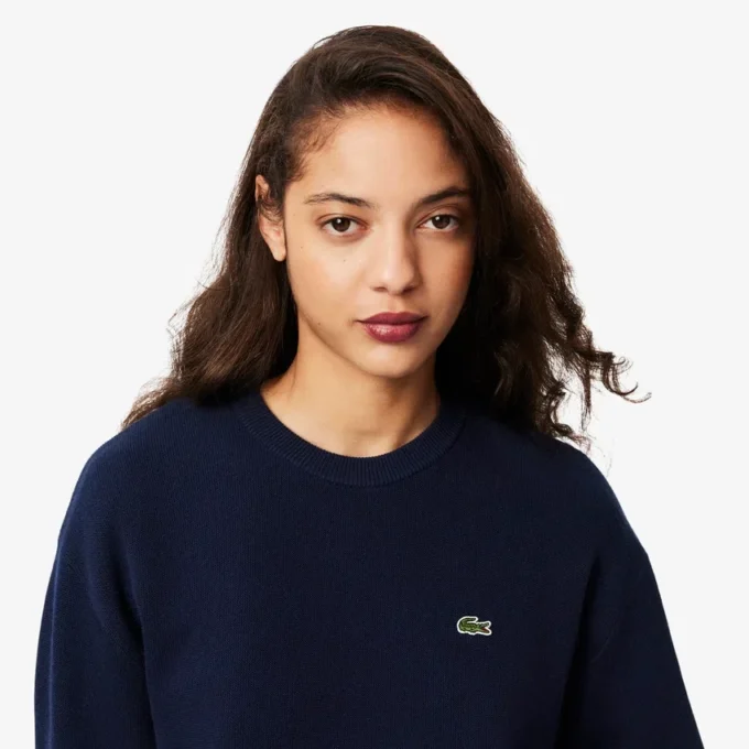 Pull à col rond en coton coupe décontractée pour femme Pull à col rond en coton coupe décontractée pour femme