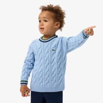 Pull à col rond en coton et laine pour garçon