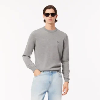 Pull à col rond en laine mérinos pour homme