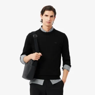 Pull à col rond en laine mérinos pour homme