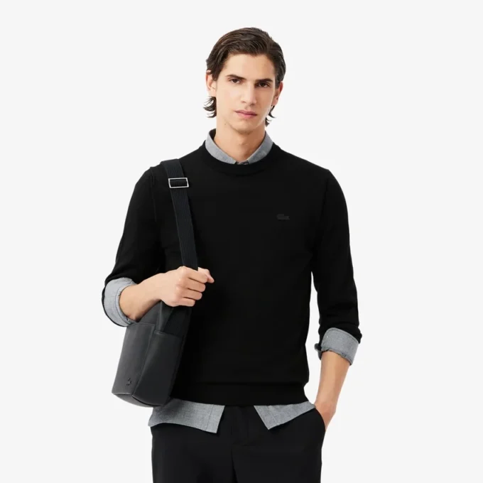 Pull à col rond en laine mérinos pour homme Pull à col rond en laine mérinos pour homme