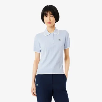 Pull de golf à col polo et manches courtes pour femme