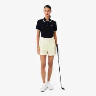 Pull de golf à col polo et manches courtes pour femme
