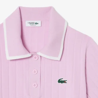 Pull de golf à col polo et manches courtes pour femme