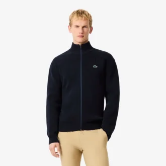 Pull de Golf zippé en maille côtelée pour homme