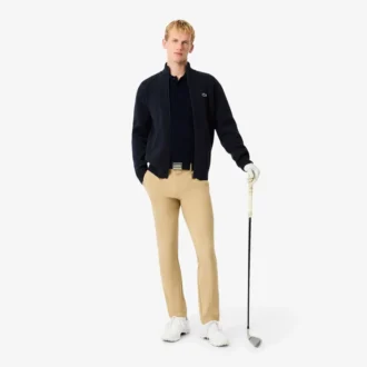 Pull de Golf zippé en maille côtelée pour homme
