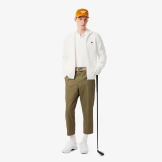 Pull de Golf zippé en maille côtelée pour homme