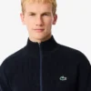 Pull de Golf zippé en maille côtelée pour homme Pull de Golf zippé en maille côtelée pour homme